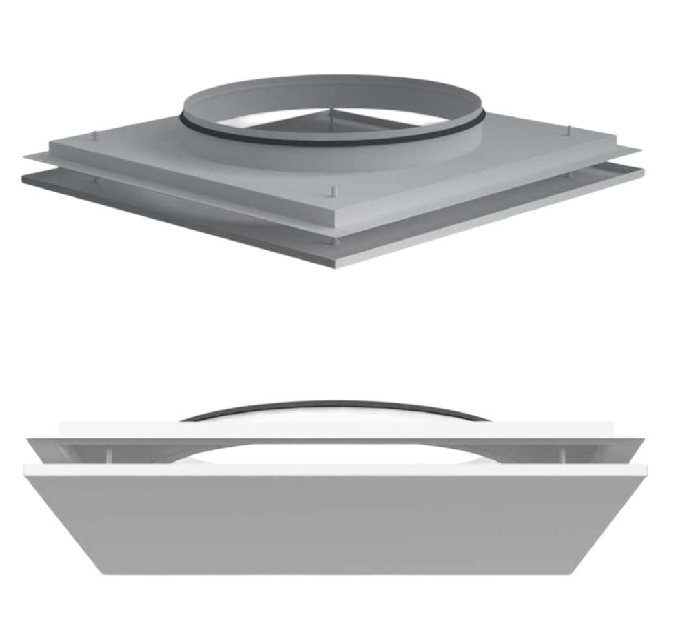 Квадратный диффузор ALK с неперфорированной плоской лицевой частью
